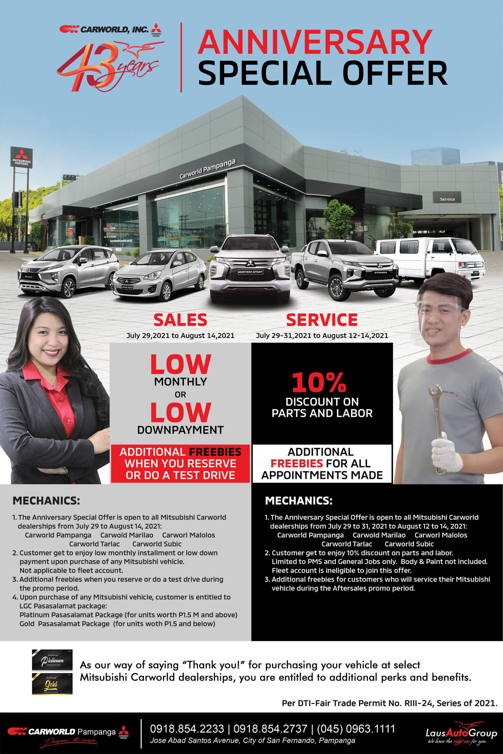 Mitsubishi Carworld 43 Years Anniversary Special Offer